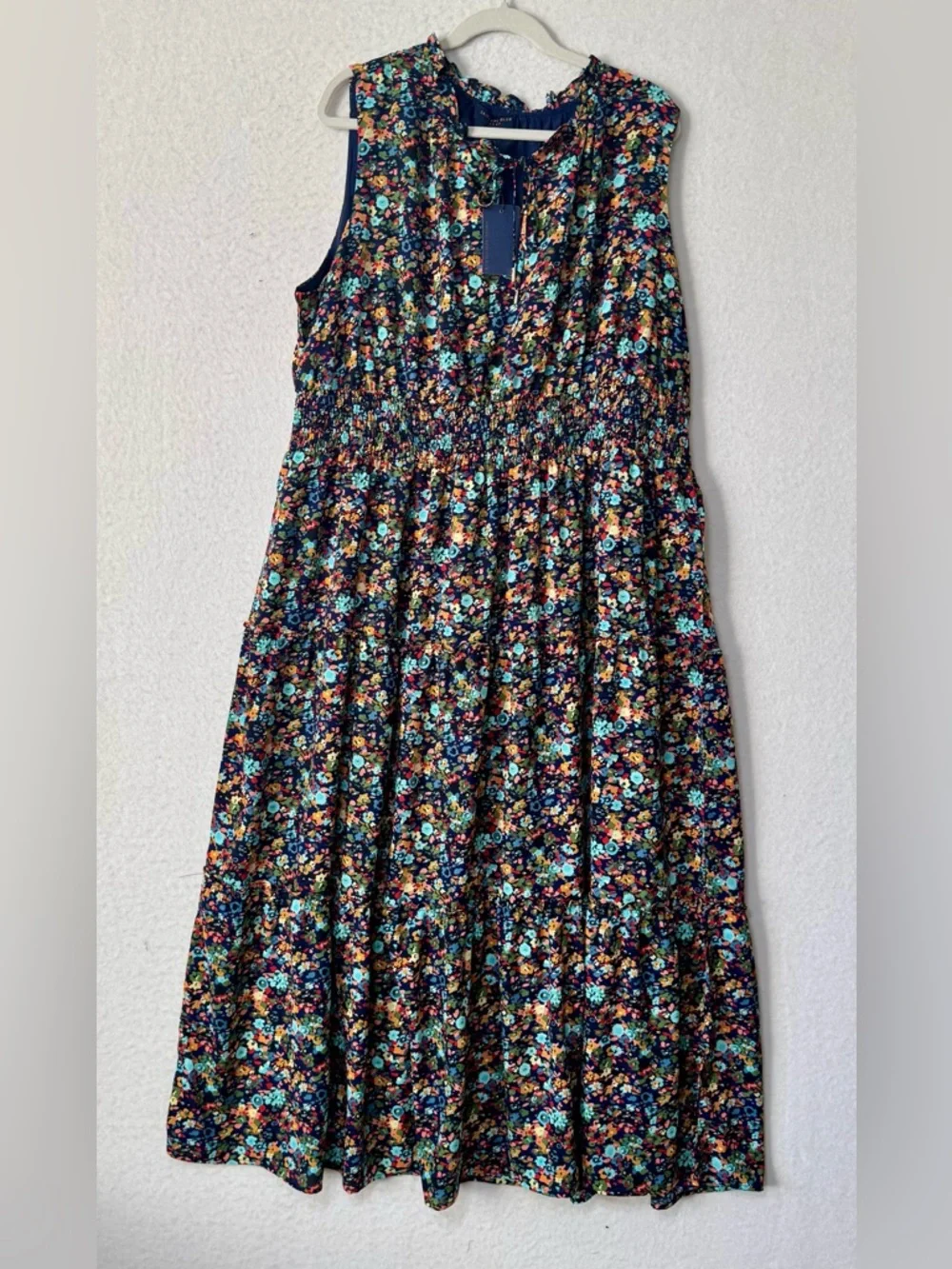 Skies are blue curvy 3x floral tiered maxi dress smocked sleeveless boho NWT - Picture 2 of 7